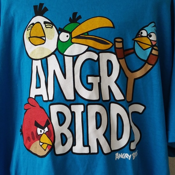 Angry Birds Turquoise Sling Shot T-Shirt Mens XL - Picture 2 of 5